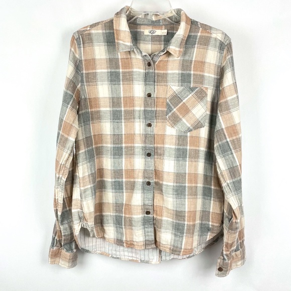 UGG Tops - UGG Split Back Plaid Women's Long Sleeve Shirt